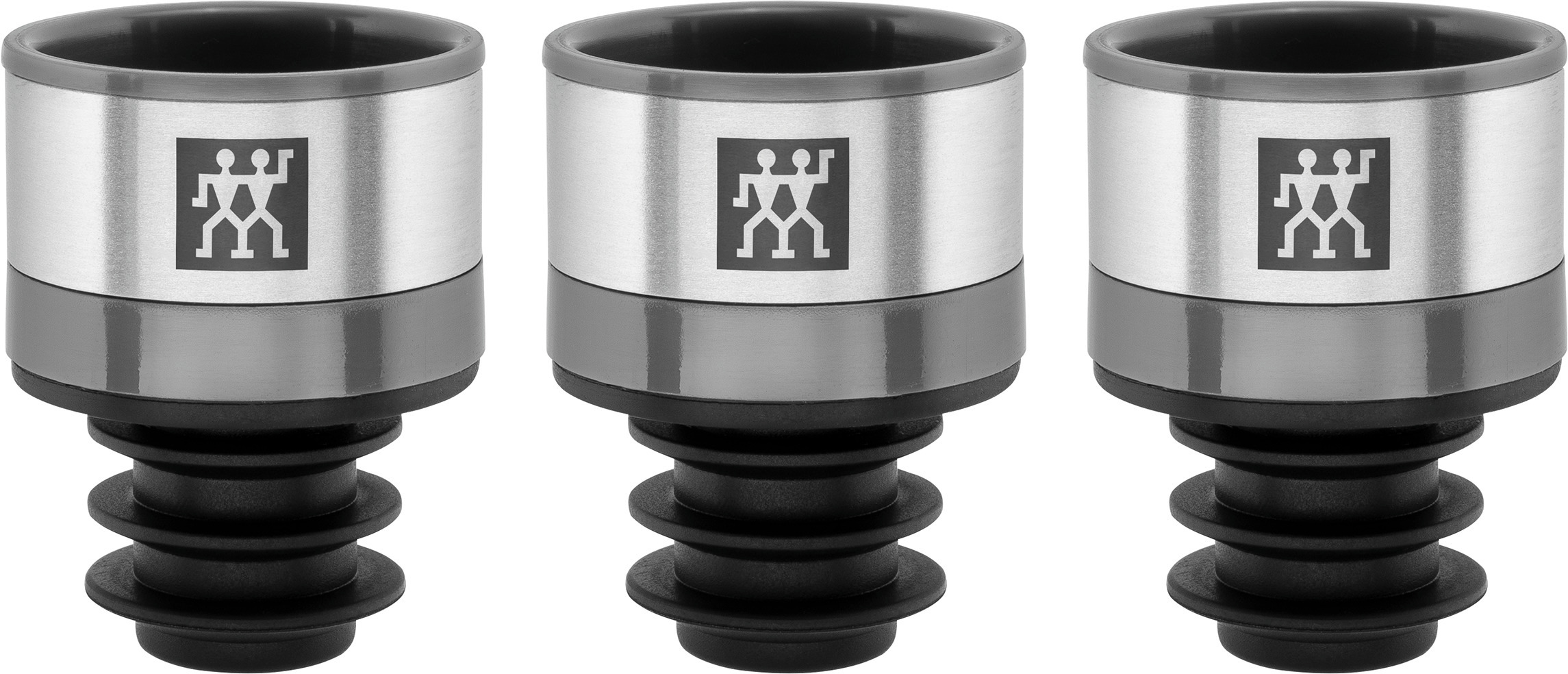 Vakuum Weinverschluss Set, 3-tlg | Grau | Grey Line | No plug