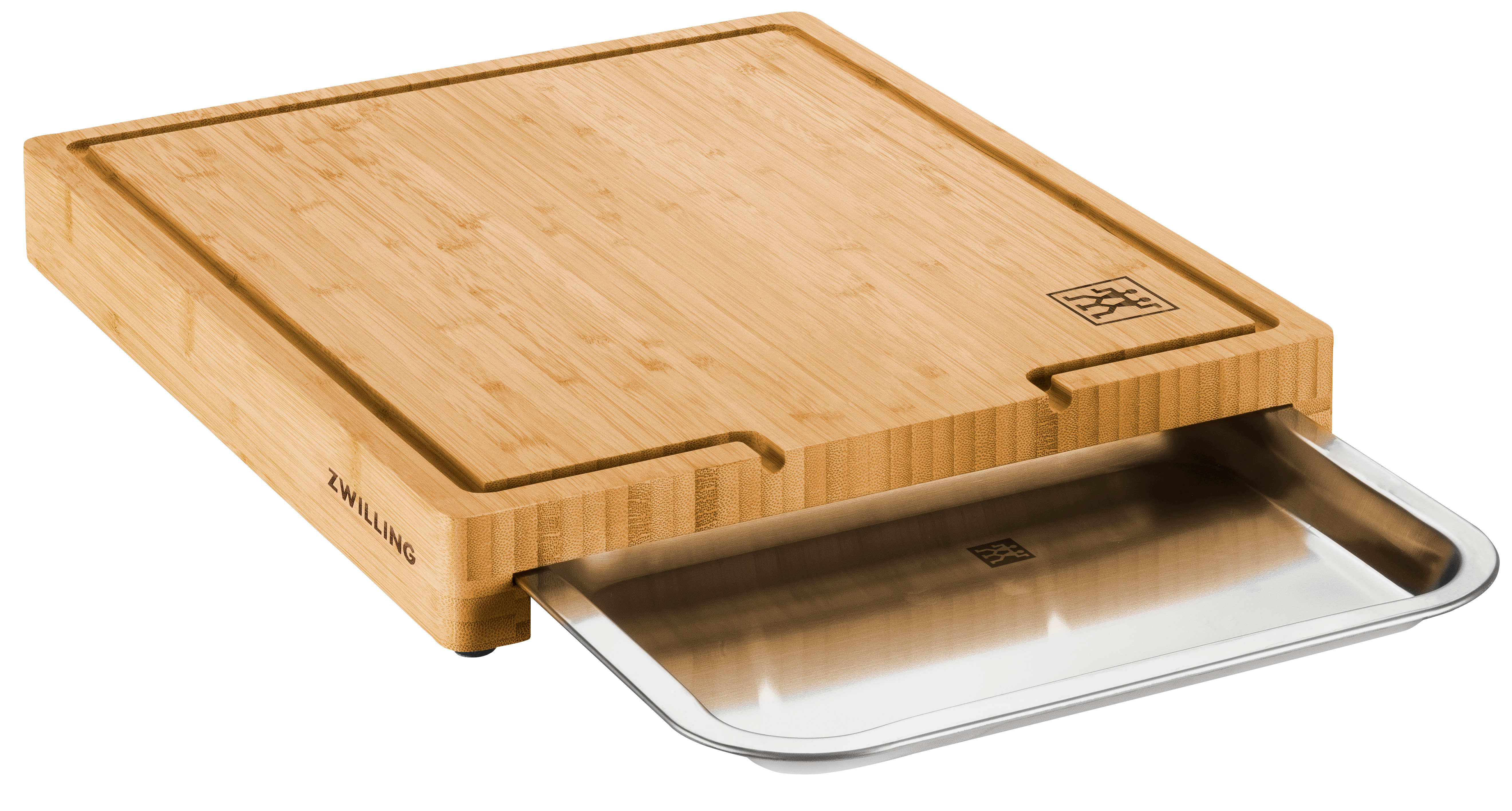 Schneidbrett mit Auffangschale, Bambus | 39 cm x 30 cm