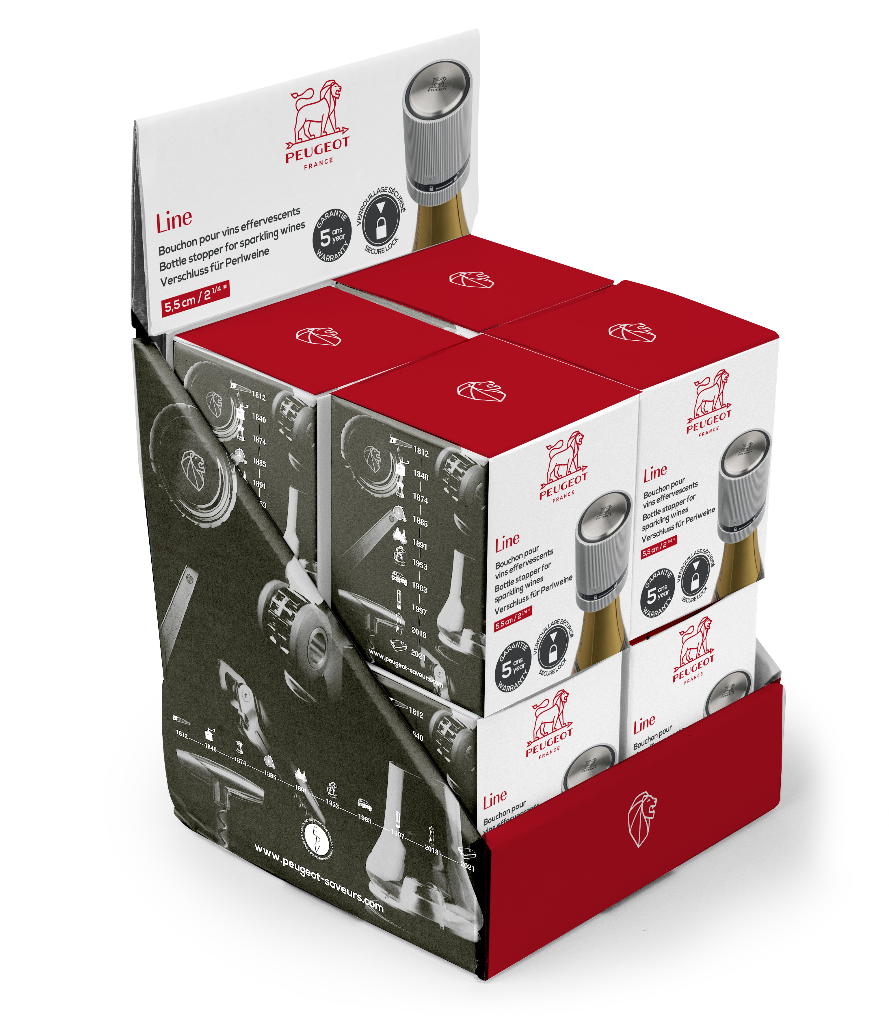 LINE Champagnerverschluss Aluminium 8 Stück im Display