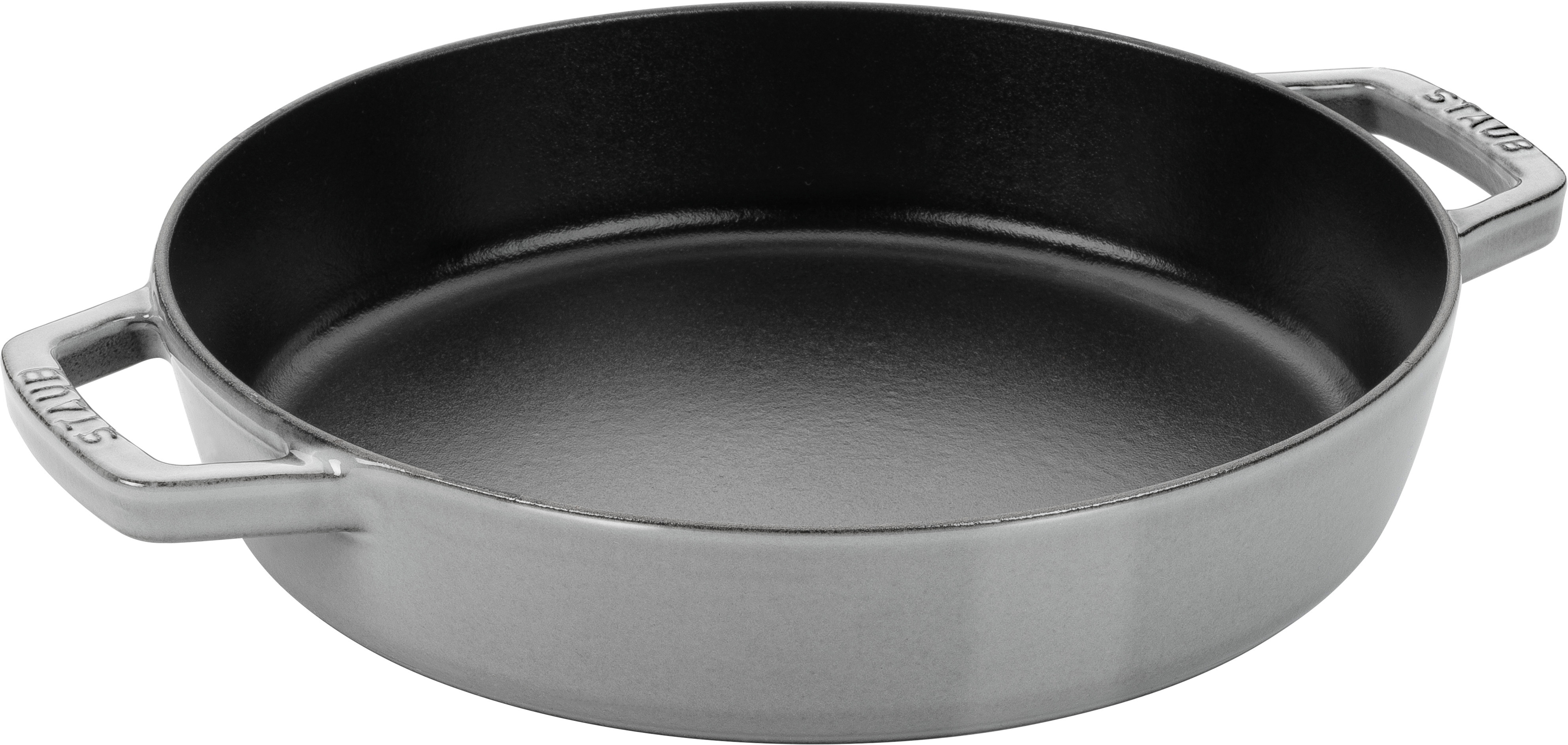 Bratpfanne mit 2 Griffen, 20 cm | Gusseisen | Graphit-Grau | rund