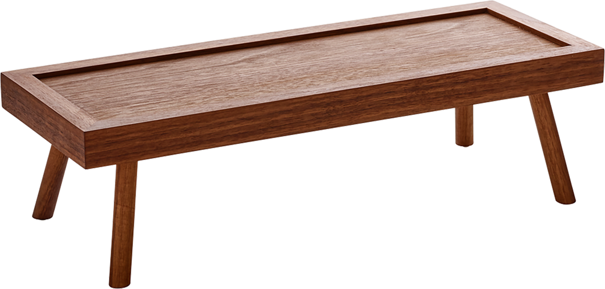 Präsenter rechteckig Nussb./Walnut 8cm/36x13cm
