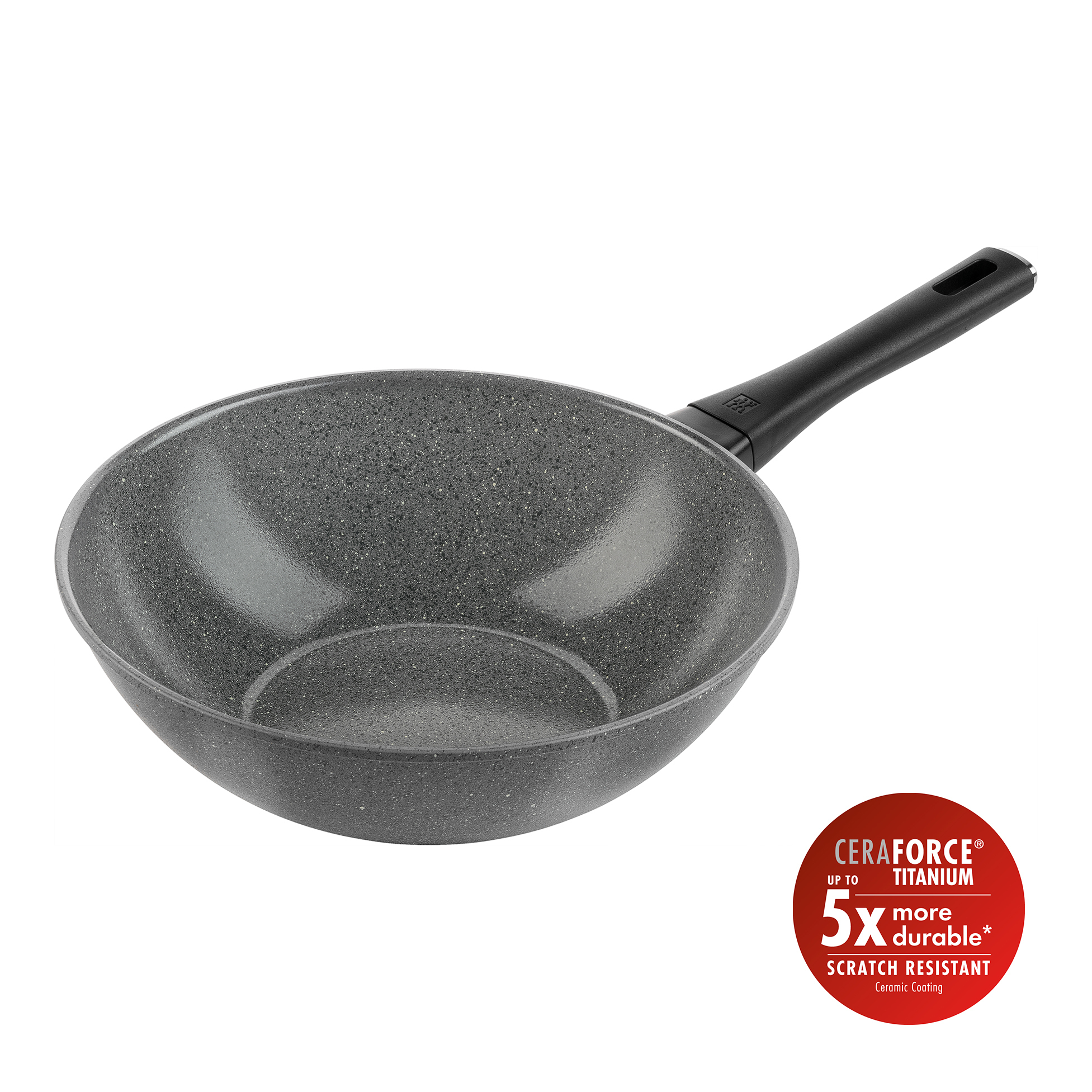 Wok, 28 cm | rund | Aluminium | Titanverstärkte keramische Antihaftbeschichtung