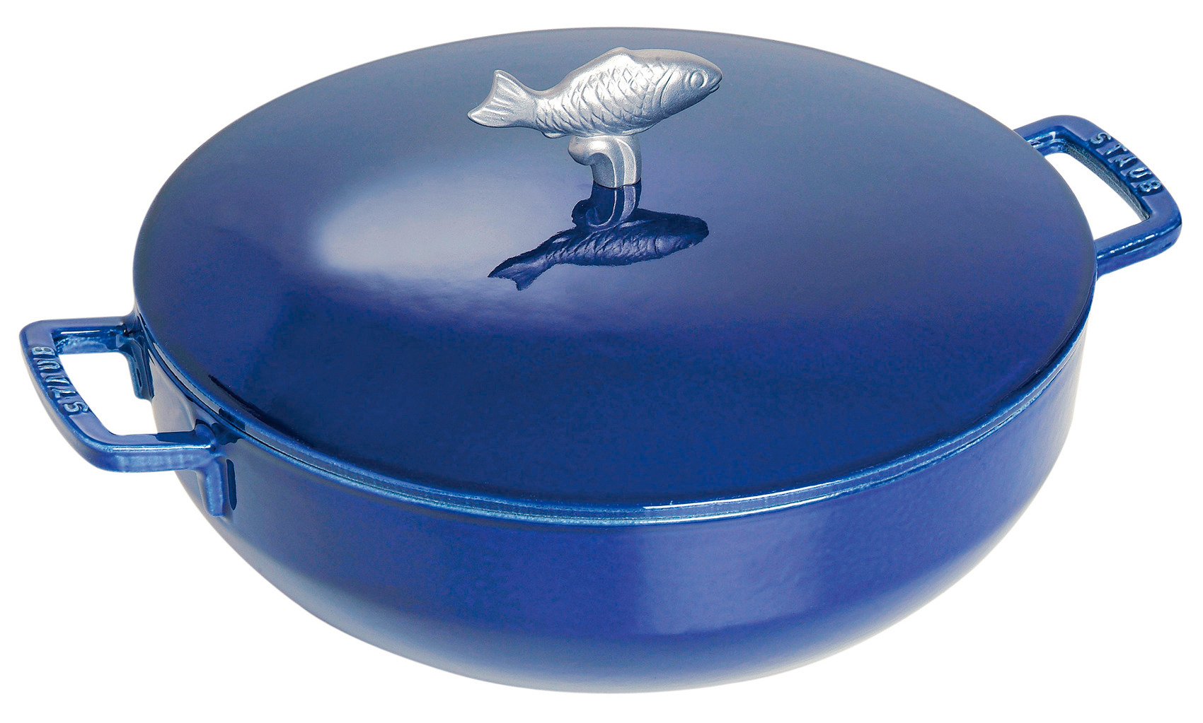 Bouillabaissetopf, 28 cm | Dunkelblau | rund | Gusseisen