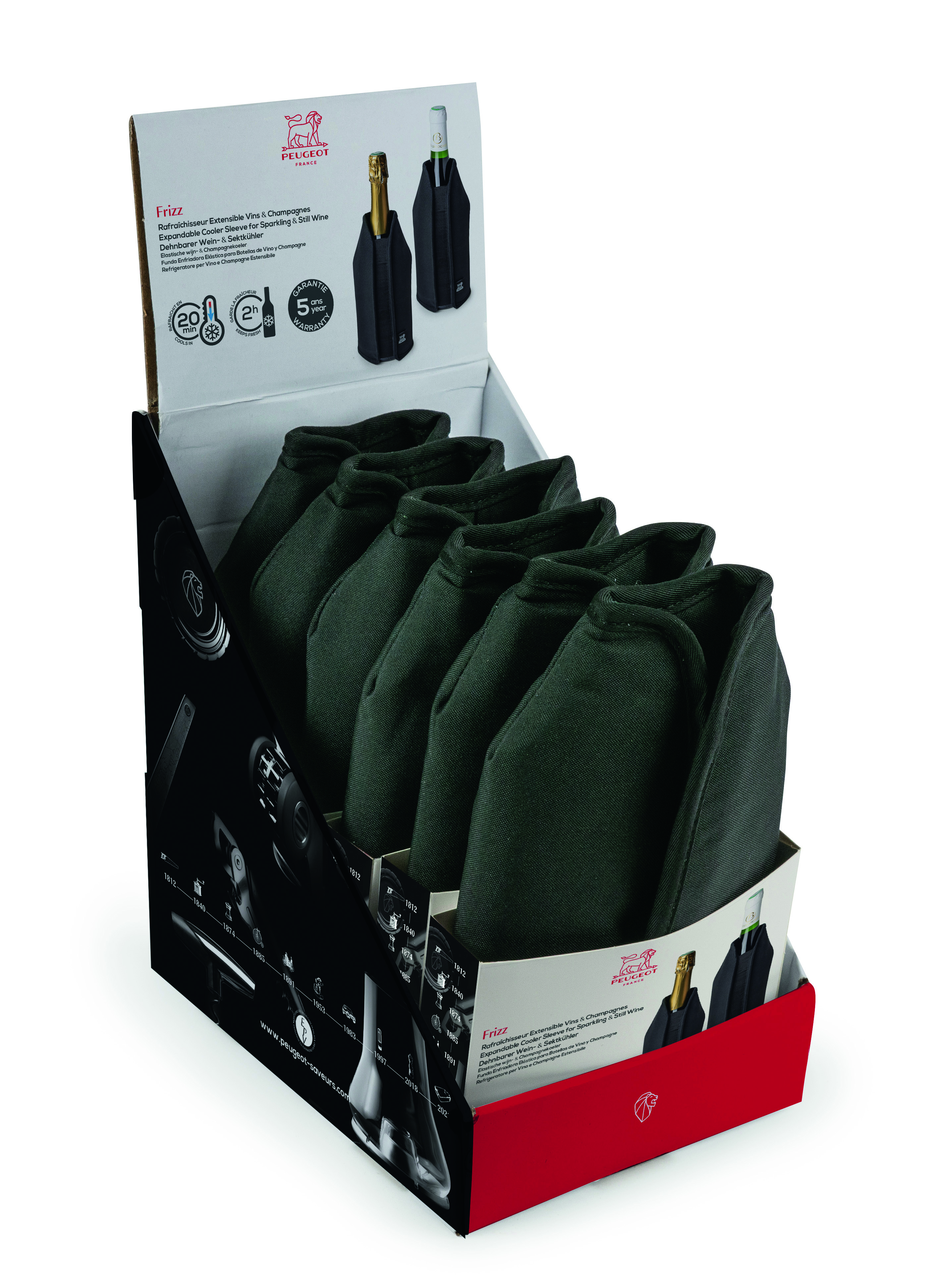 FRIZZ Kühlmanschette schwarz Display 23 cm 6 Stück