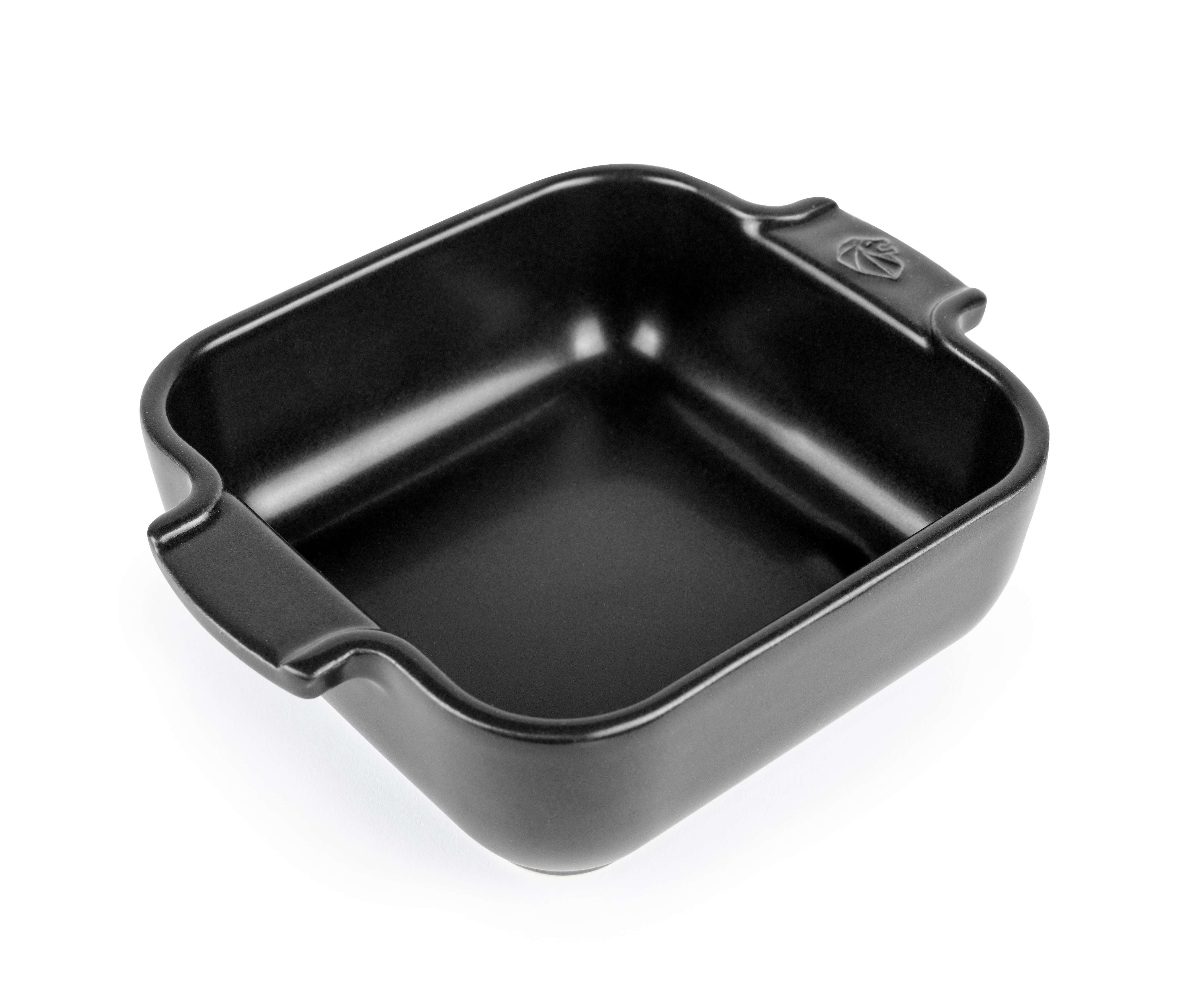 Auflaufform quadratisch satinschwarz 18 cm