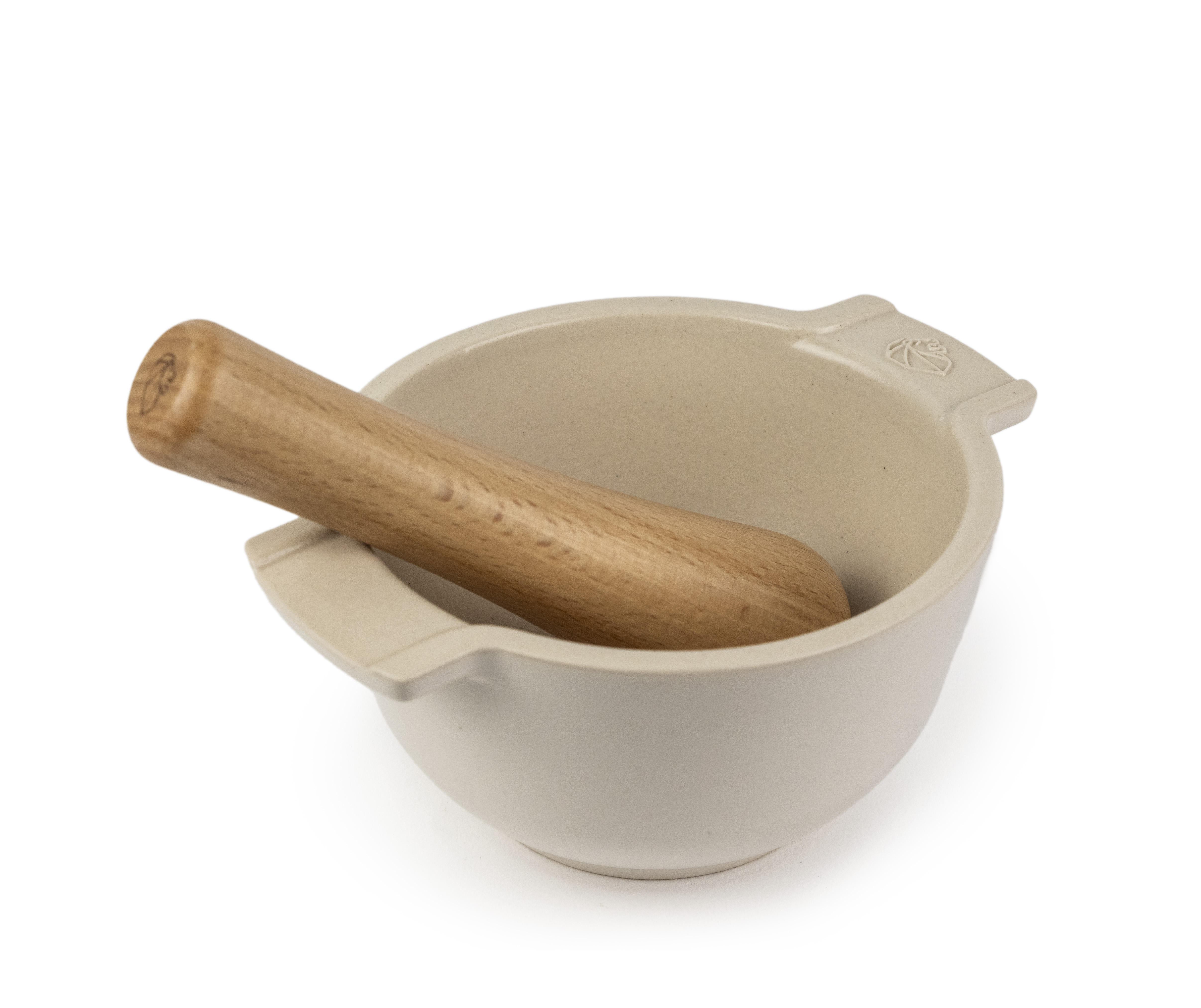 Mörser und Stößel ecru 14 cm