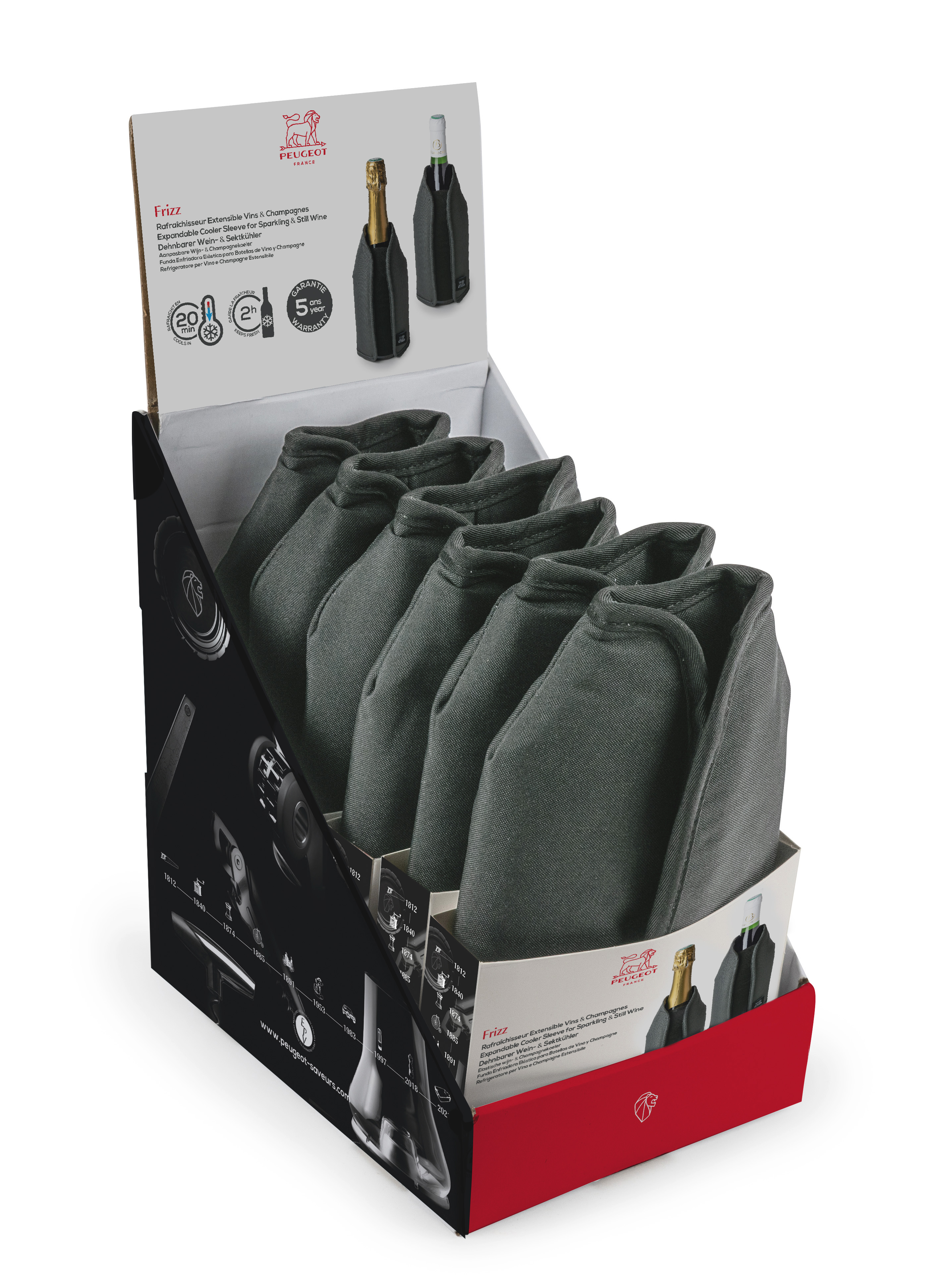 FRIZZ Kühlmanschette grau 23 cm Display 6 Stück