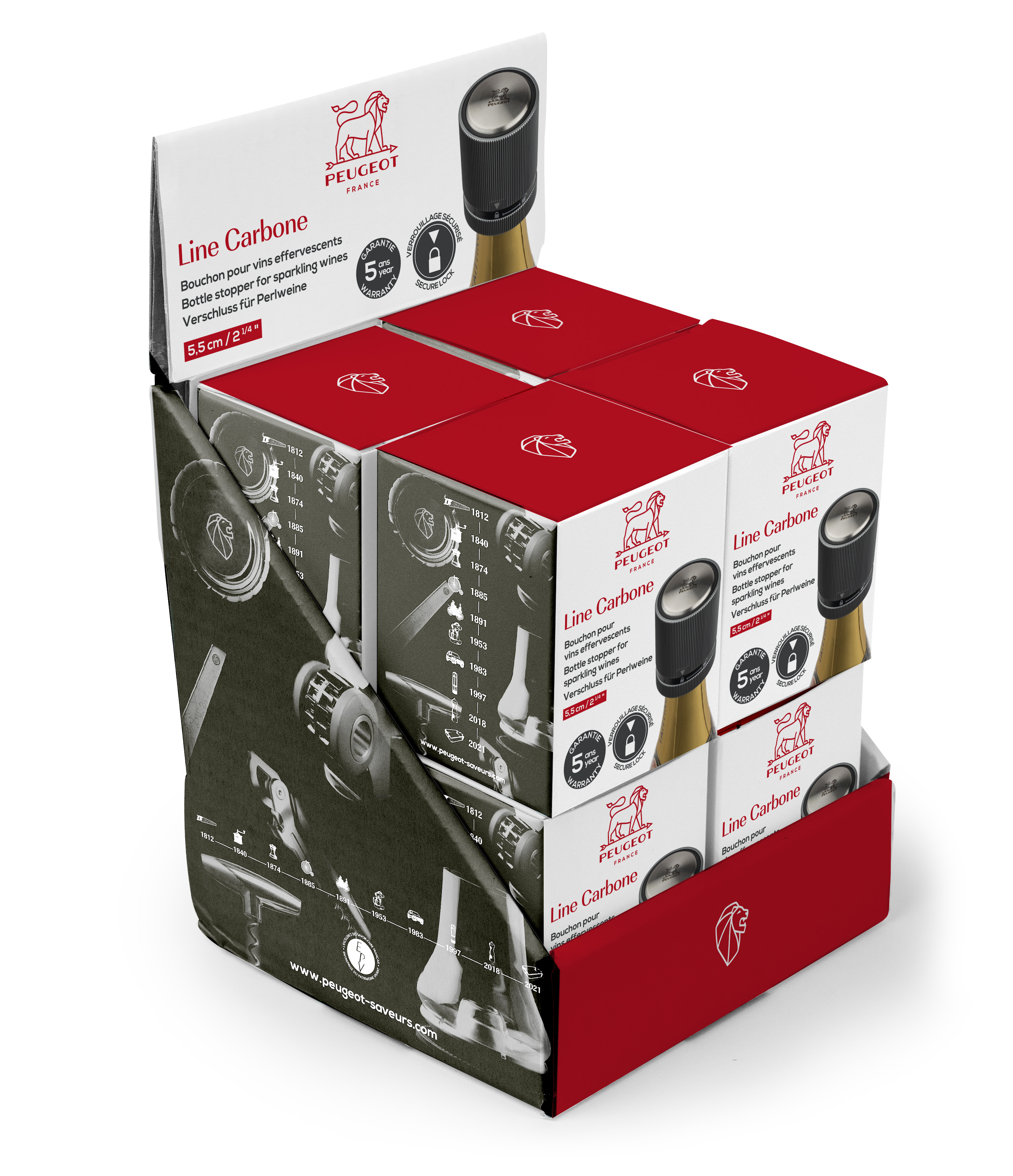 LINE Champagnerverschluss Carbon 8 Stück im Display